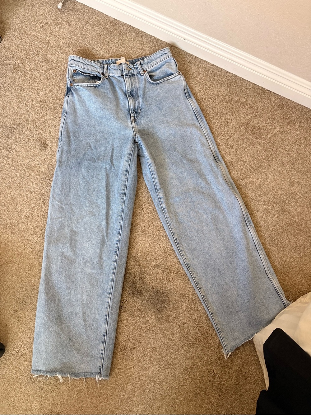 H&M Light Blue Wide-Leg High-Rise Jeans
